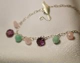 Accessorize your birthday suit! Amazonite, Amethyst and Rose Quartz Anklet