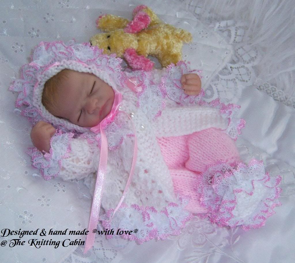 Knitted LACE PRAM SET for 10" REBORN BABY/OOAK's/EMMY | eBay