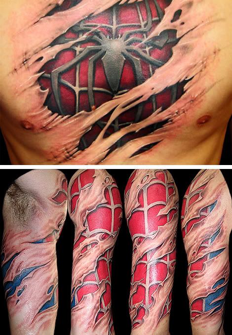 aspider+man+tattoos dope.