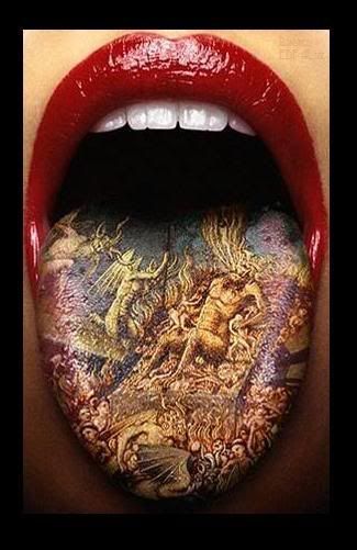 Tattoo On Tongue. Tattooed Tongue Pictures