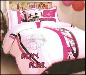 Pink and brown polka dot bedding