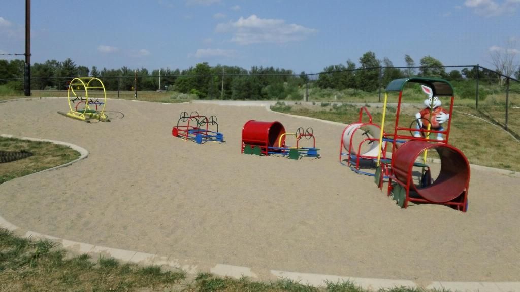 The sand play area