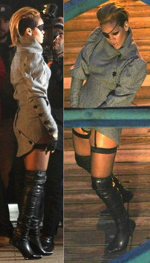 Rihanna spotted shooting her new music video in NYC...