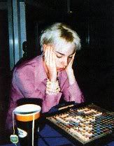 Kathi playing Scrabble
