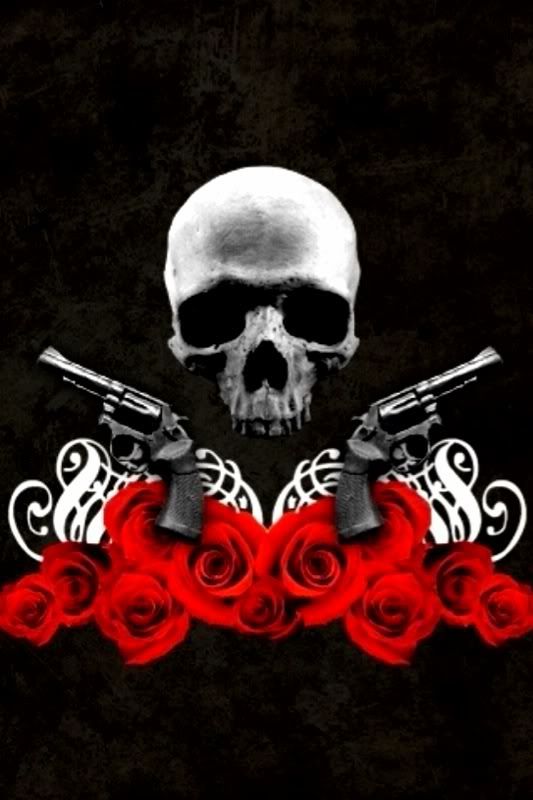 skulls and guns. Guns and skulls
