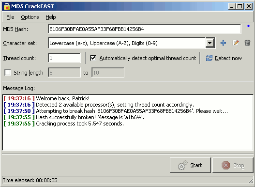 MD5 CrackFAST 2.0