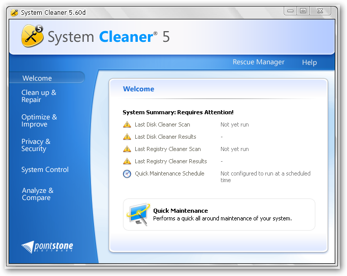 System Cleaner is a tool for restoring hard-drive space, cleaning up