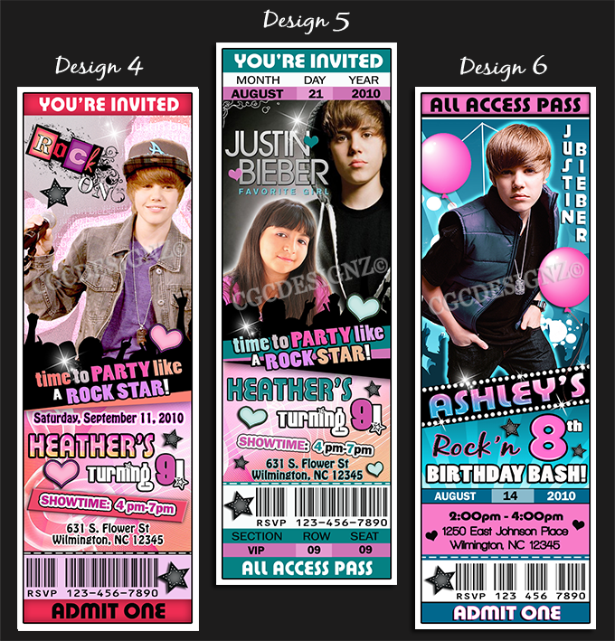 Justin Bieber Birthday Party Invitations. Free justin bieber invitations