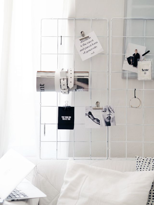 DIY white wire grid moodboard via www.the-aesthet.com