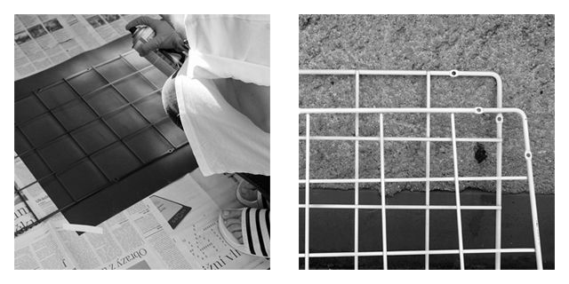 DIY white wire grid moodboard via www.the-aesthet.com